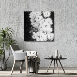 Toile 36 x 36 - Jardin de roses monochrome