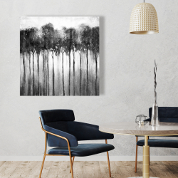 Canvas 36 x 36 - Abstract forest black and white