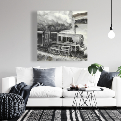 Toile 36 x 36 - Locomotive à passagers vintage