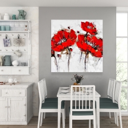 Canvas 36 x 36 - Abstract poppy flowers