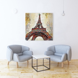 Toile 36 x 36 - Tour eiffel abstraite