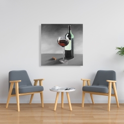 Canvas 36 x 36 - Bottle of burgundy