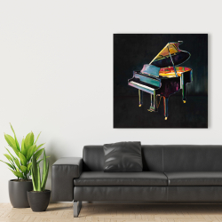 Toile 36 x 36 - Piano réaliste coloré