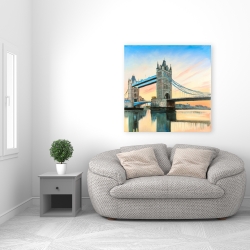 Toile 36 x 36 - Coucher de soleil sur le london bridge