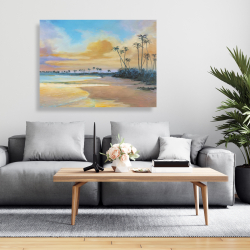 Toile 36 x 48 - Couché de soleil à la mer