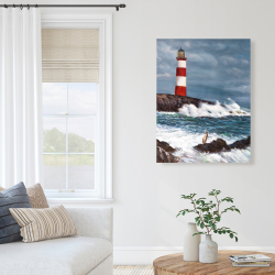 Canvas 36 x 48 - Lighthouse at the edge of the sea unleashed