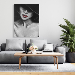 Canvas 36 x 48 - Mysterious red lips lady