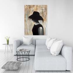 Toile 36 x 48 - Audrey hepburn avec un grand chapeau