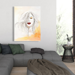 Canvas 36 x 48 - Woman with red lips