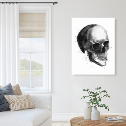 Toile 36 x 48 - Crâne noir et blanc
