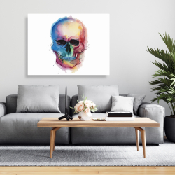 Canvas 36 x 48 - Watercolor colorful skull