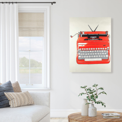 Toile 36 x 48 - Machine à écrire rouge