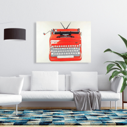 Toile 36 x 48 - Machine à écrire rouge