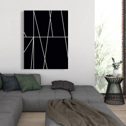 Canvas 36 x 48 - White stripes on black background