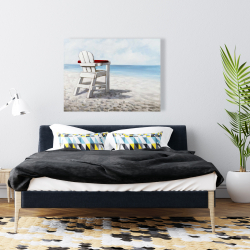 Toile 36 x 48 - Chaise de plage blanche