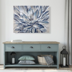 Toile 36 x 48 - Fleur grise et bleue