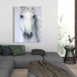 Canvas 36 x 48 - Powerful white horse
