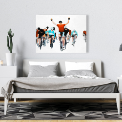 Canvas 36 x 48 - Cyclists at the end of a race