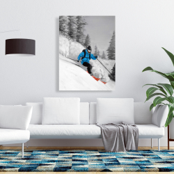 Canvas 36 x 48 - Man skiing in mountain