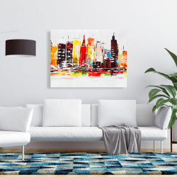 Canvas 36 x 48 - City in bright colors