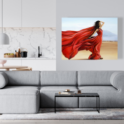 Canvas 36 x 48 - Red dress in the desert