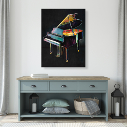 Toile 36 x 48 - Piano réaliste coloré