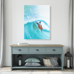 Toile 36 x 48 - Surfeur au milieu de la vague