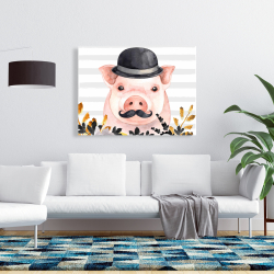 Toile 36 x 48 - Petit cochon détective