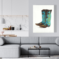 Canvas 36 x 48 - Blue cowboy boots