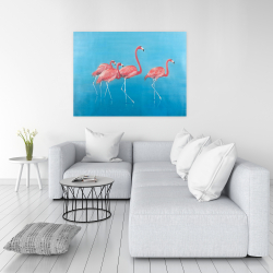 Toile 36 x 48 - Quatre flamants