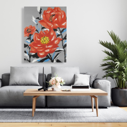 Canvas 36 x 48 - Three pink flowers