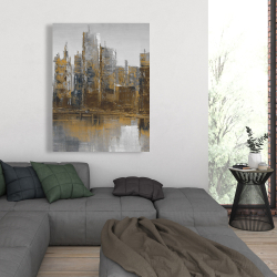 Toile 36 x 48 - Paysage urbain gris et jaune