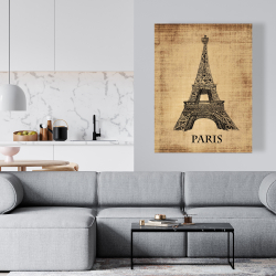 Toile 36 x 48 - Illustration de la tour eiffel