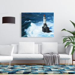 Canvas 36 x 48 - Unleashed waves on a lighthouse