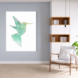 Canvas 36 x 48 - Geometric hummingbird