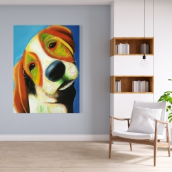 Toile 36 x 48 - Chien beagle coloré