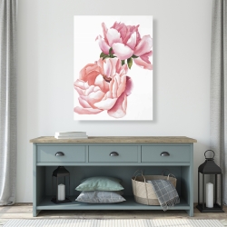 Canvas 36 x 48 - Two pink watercolor roses