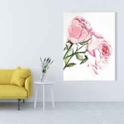 Canvas 36 x 48 - Watercolor pink roses