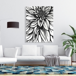 Canvas 36 x 48 - Dahlia flower outline style