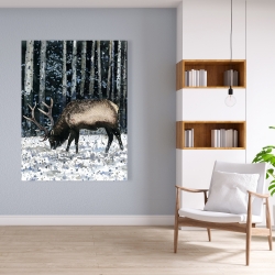 Toile 36 x 48 - Caribou dans la forêt d'hiver