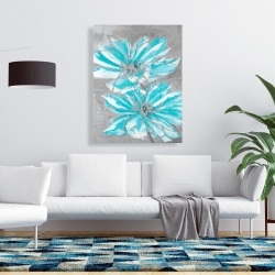 Canvas 36 x 48 - Two little abstract blue flowers