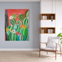 Canvas 36 x 48 - Rainbow cactus