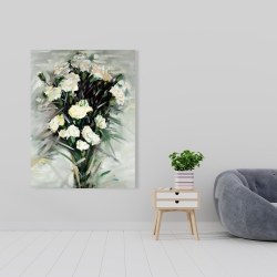 Toile 36 x 48 - Bouquet blanc de lisianthus