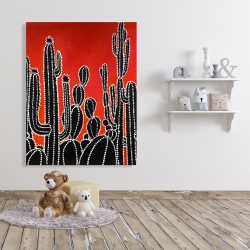 Canvas 36 x 48 - Black tall cactus