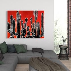 Canvas 36 x 48 - Black tall cactus