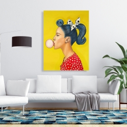 Canvas 36 x 48 - Retro woman with beautiful ponytail