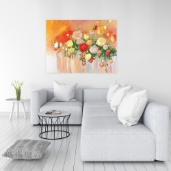 Canvas 36 x 48 - Bouquet of multicolor abstract flowers