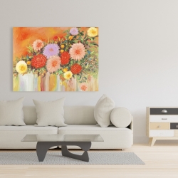 Canvas 36 x 48 - Colorful abstract flowers