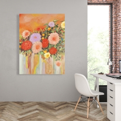 Canvas 36 x 48 - Colorful abstract flowers