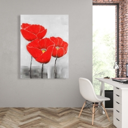 Canvas 36 x 48 - Three poppies